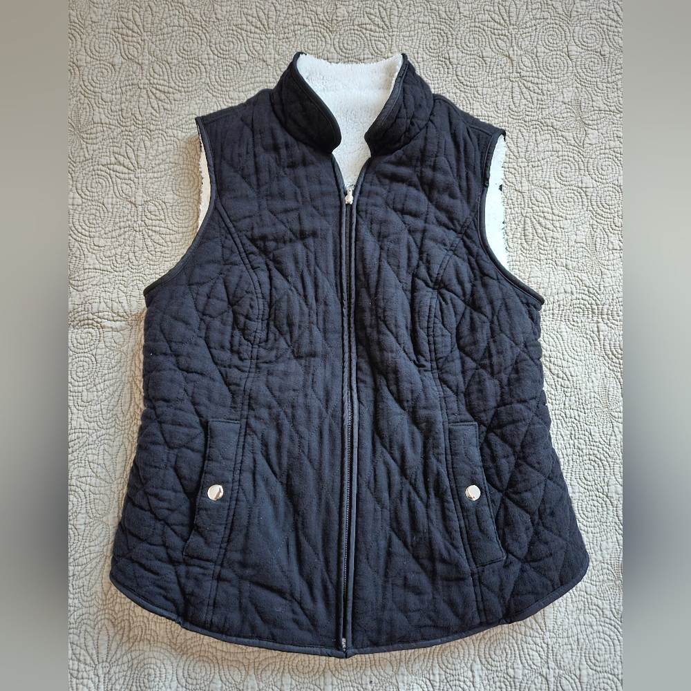Croft &Barrow Womens Small black and white interchangeable vest